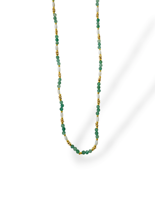 COLLIER SYLVABELLE QUARTZ VERT