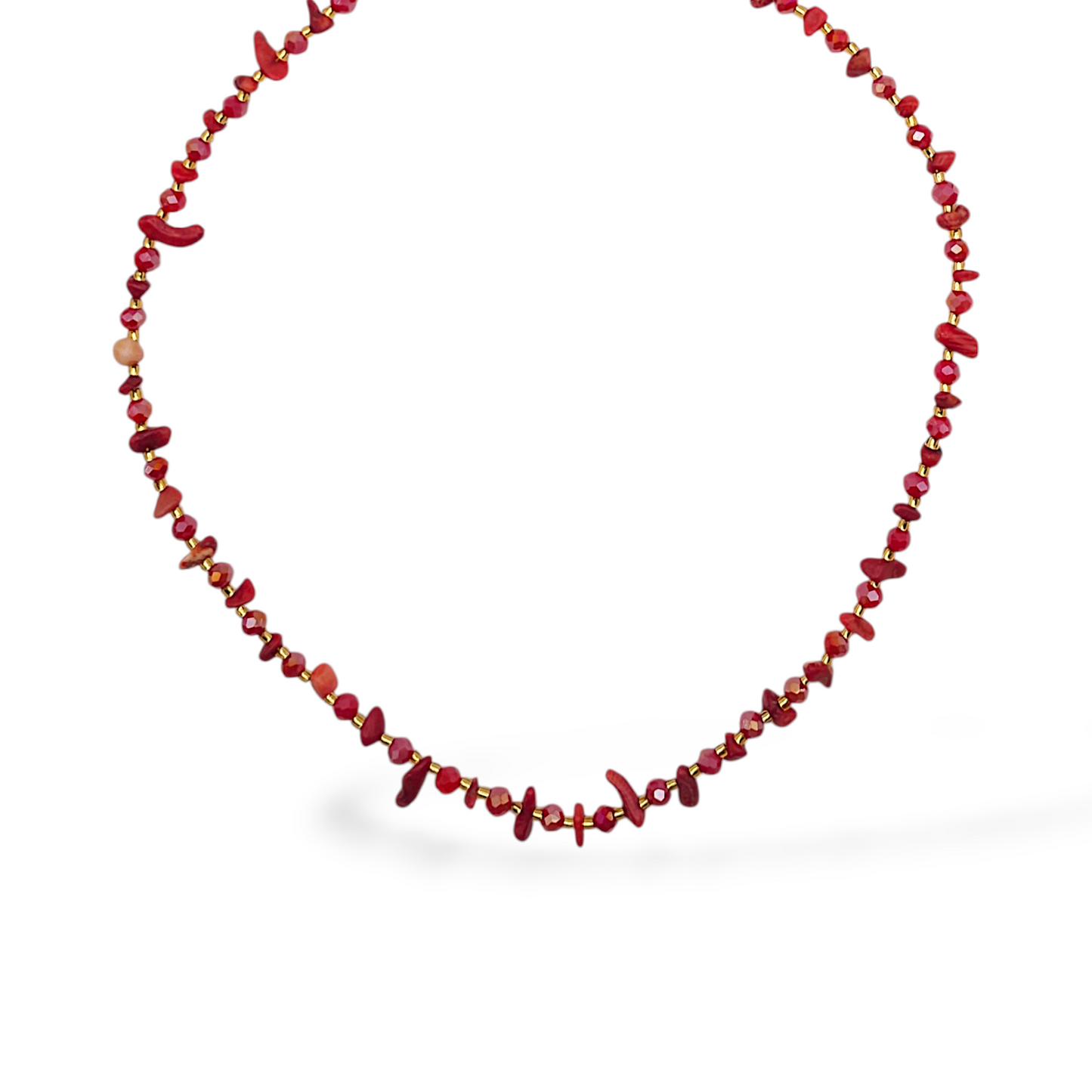 COLLIER GARDEN JASPE ROUGE