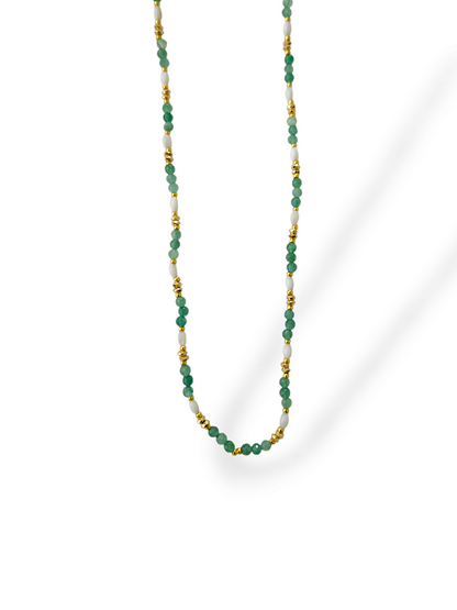 COLLIER SYLVABELLE QUARTZ VERT