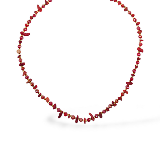 COLLIER GARDEN JASPE ROUGE