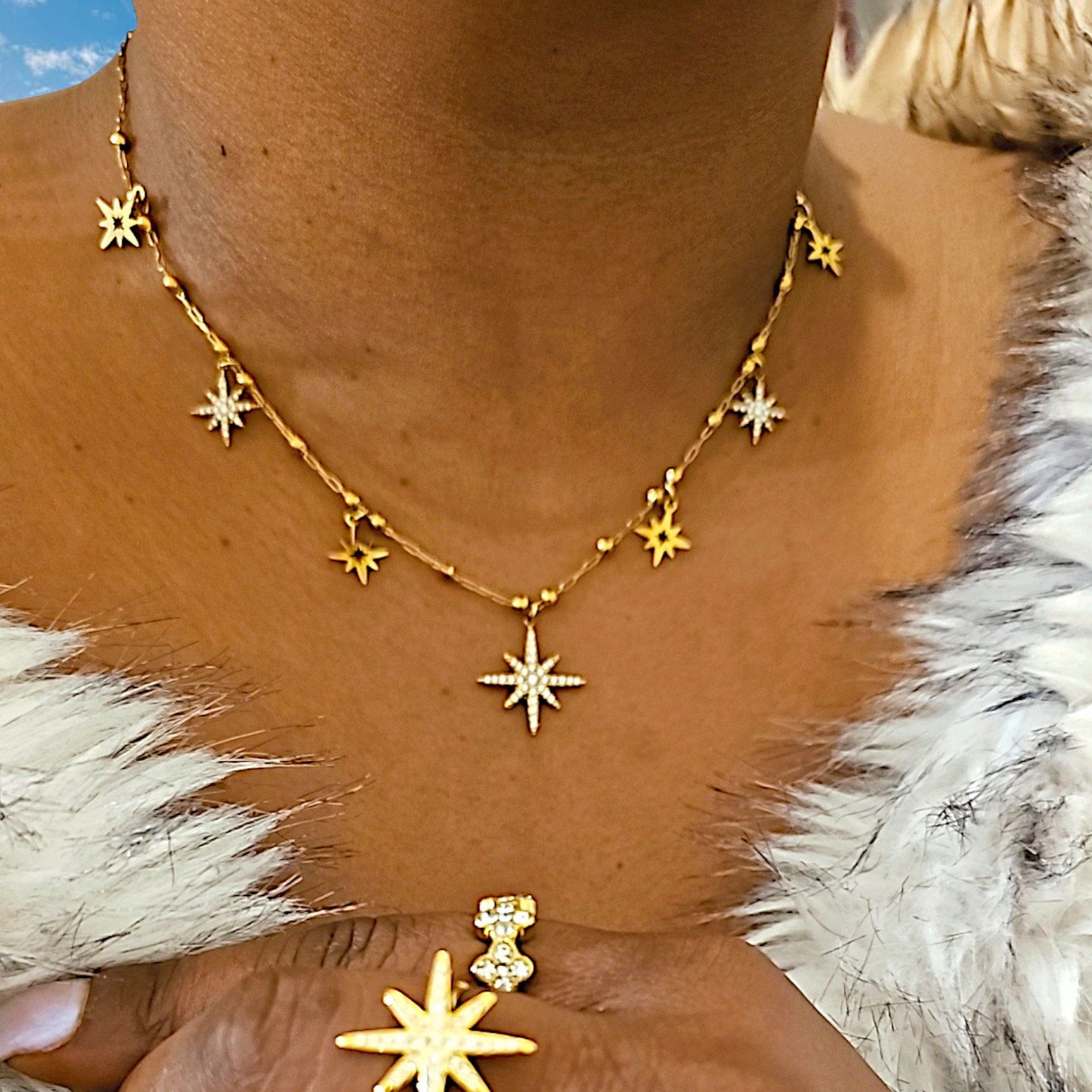 COLLIER PLUIE D'ÉTOILES